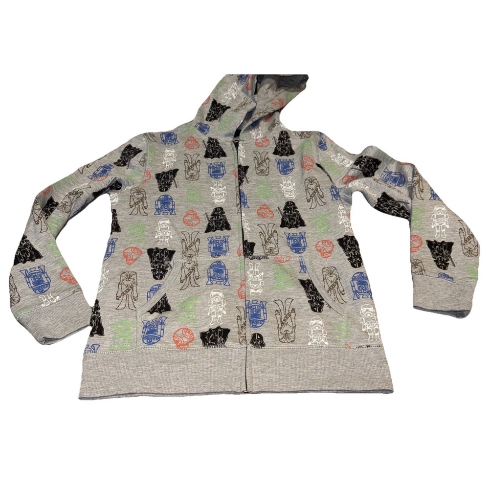 Amazon Essentials Star Wars Boys Youth Gray Hoodie Jacket Sz XL X-large 10-Years